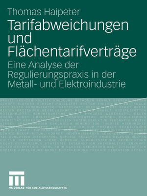 cover image of Tarifabweichungen und Flächentarifverträge